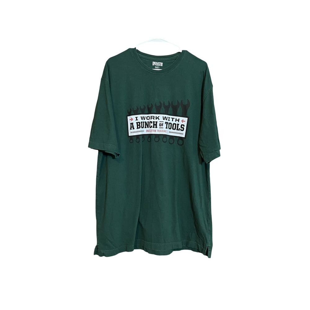 Duluth Trading Co Mens Green I Work With A Bunch Of Tools Longtail T-Shirt L